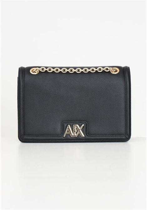 Black women's shoulder bag with AX logo ARMANI EXCHANGE | 9428334R73119921